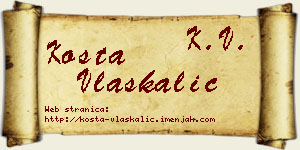 Kosta Vlaškalić vizit kartica